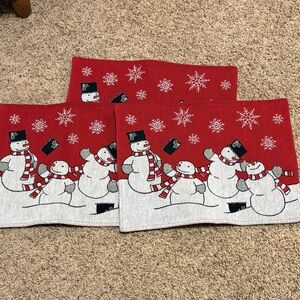 Snowman ⛄️ red placemats (3)